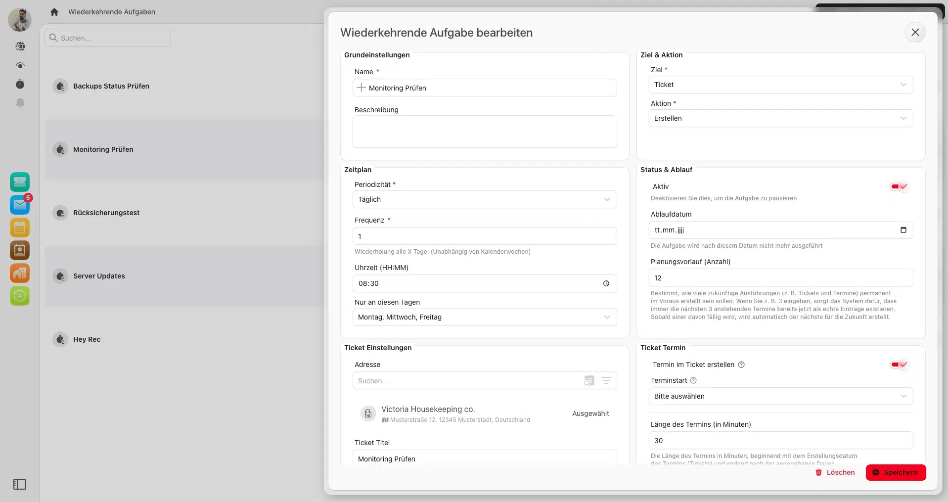 Wiederkehrende Aufgaben planen